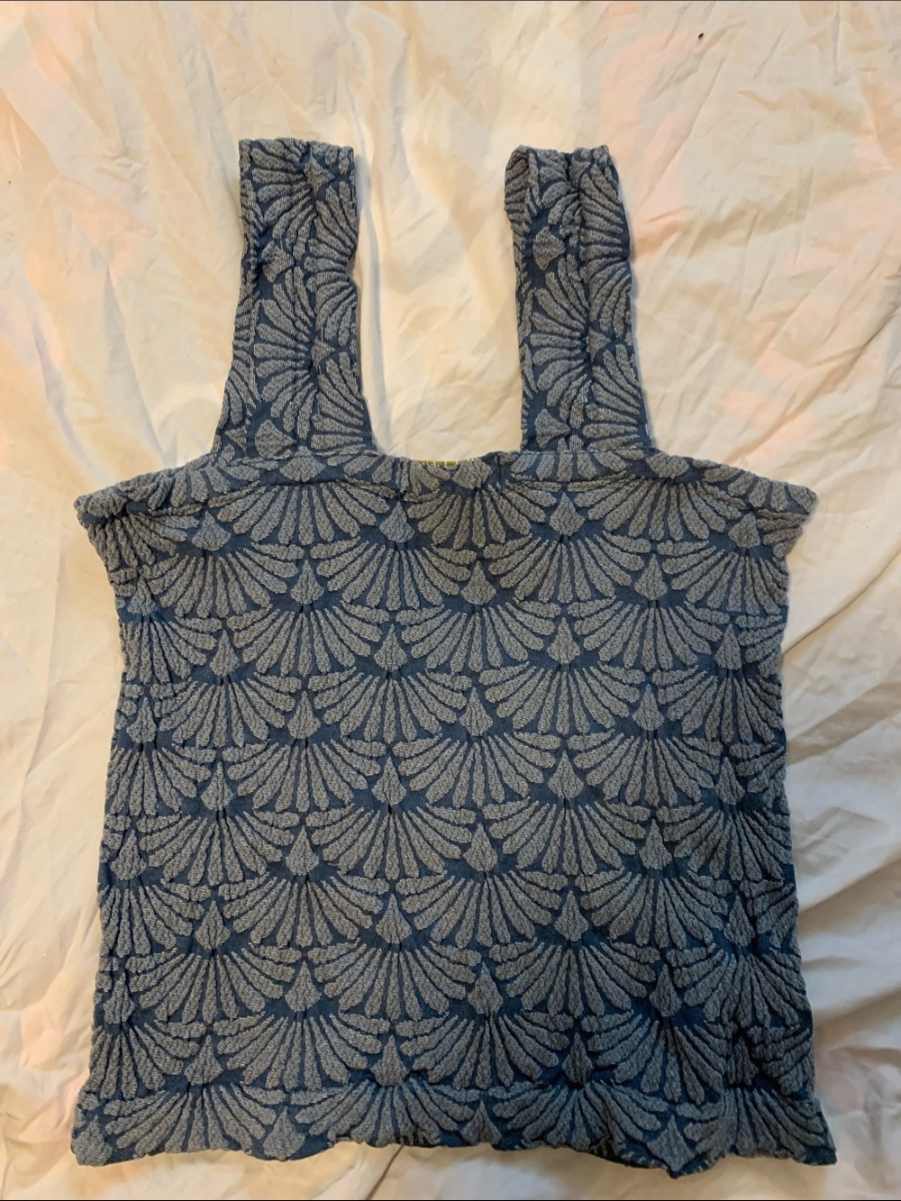 Blue Patterned Square-Neck Tank Top - Picture 3 of 3